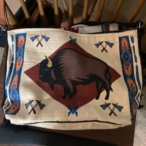 Buffalo Printed Shoulder Bag with zipper